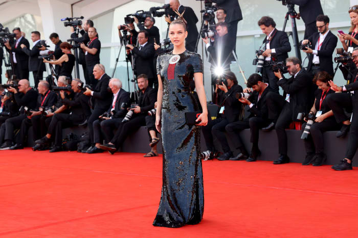 Barbara Palvin attends the "White Noise" and opening ceremony red carpet at the 79th Venice International Film Festival on August 31, 2022 in Venice, Italy.